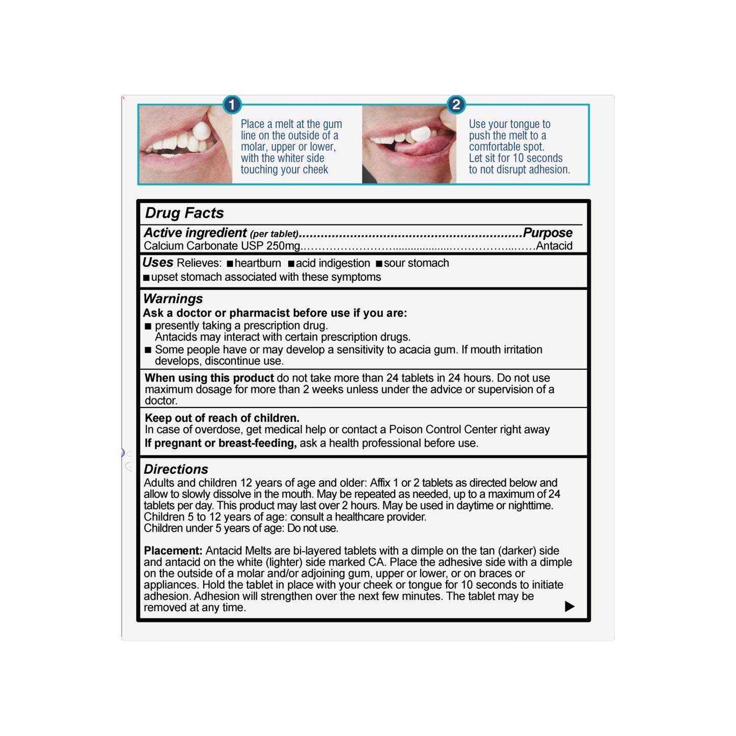 OraHealth® Stick-On Antacid Melts